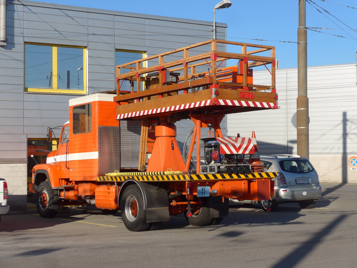 (201'661) - transN, La Chaux-de-Fonds - Nr. 51/NE 71 - Saurer am 16. Februar 2019 in Marin, D�p�t