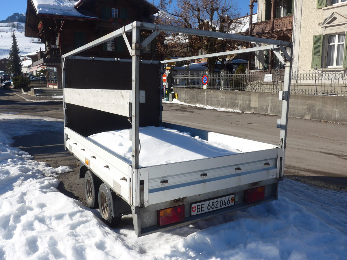 (201'664) - AFA Adelboden - Nr. 65/BE 682'046 - Humbaur Gep�ckanh�nger am 17. Februar 2019 beim Bahnhof Zweisimmen