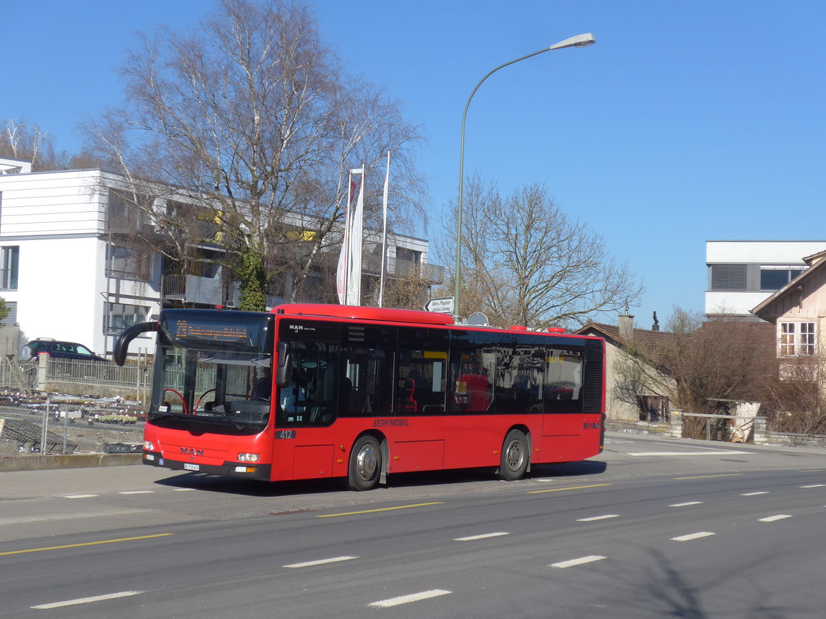 (201'717) - Bernmobil, Bern - Nr. 412/BE 716'412 - MAN am 18. Februar 2019 in K�niz, Weiermatt