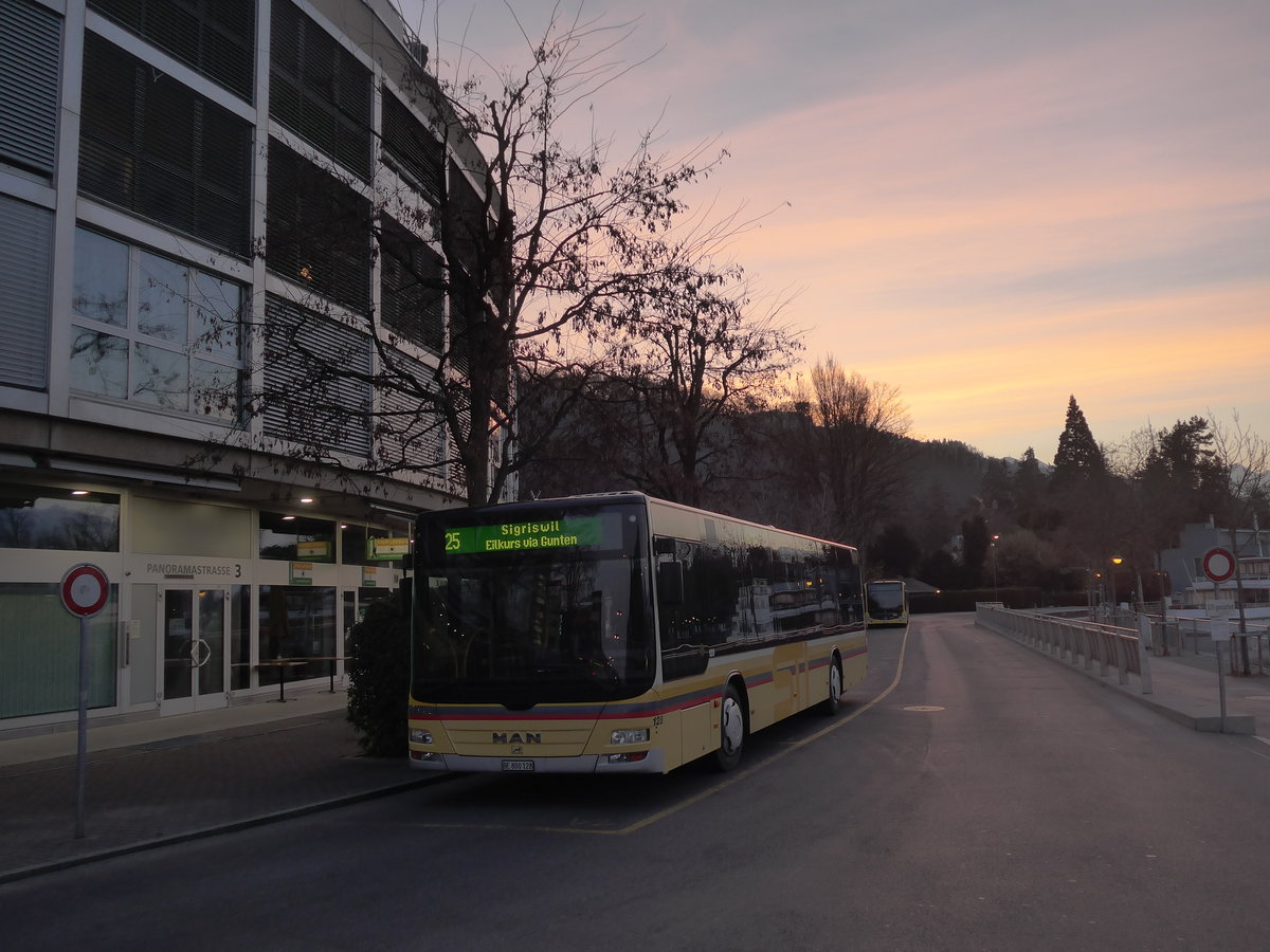 (201'745) - STI Thun - Nr. 128/BE 800'128 - MAN am 24. Februar 2019 bei der Schiffl�ndte Thun