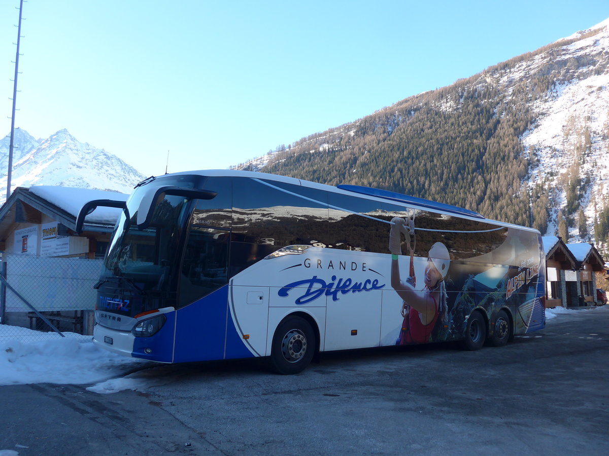 (201'757) - Theytaz, Sion - VS 11'008 - Setra am 24. Februar 2019 in Evol�ne, Parkplatz