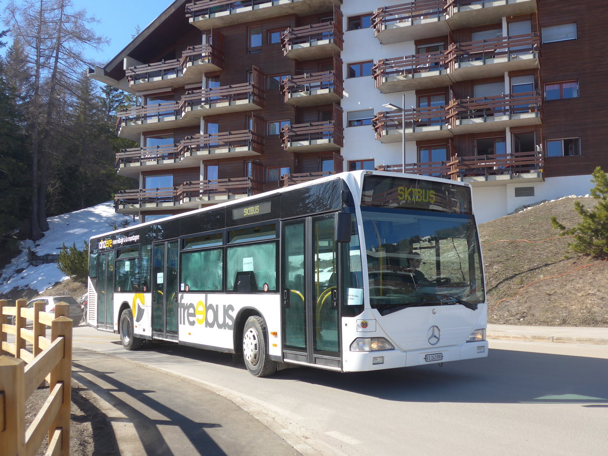 (201'782) - Buchard, Leytron - Nr. 90/VS 243'990 - Mercedes (ex Ryffel, Uster Nr. 69; ex Welti-Furrer, Z�rich Nr. 53; ex Fr�hlich, Z�rich Nr. 608) am 24. Februar 2019 in Anz�re, T�l�cabine