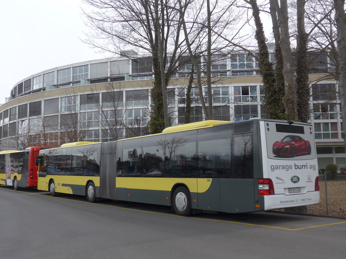 (201'796) - STI Thun - Nr. 143/BE 801'143 - MAN am 1. M�rz 2019 bei der Schiffl�ndte Thun