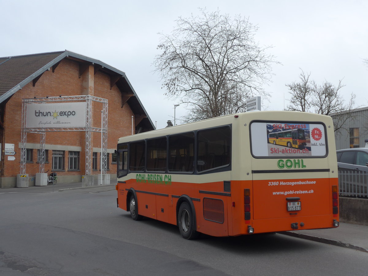 (201'801) - Gohl, Herzogenbuchsee - BE 815'877 - MAN/Lauber (ex AMSA Chiasso Nr. 19; ex Tresch, Amsteg) am 1. M�rz 2019 in Thun, Expo