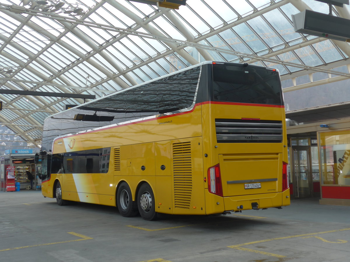 (201'820) - PostAuto Graub�nden - GR 170'404 - Van Hool am 2. M�rz 2019 in Chur, Postautostation