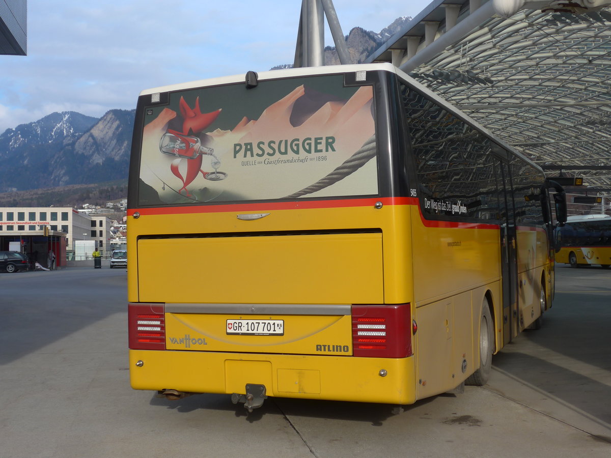 (201'859) - PostAuto Graub�nden - GR 107'701 - Van Hool am 2. M�rz 2019 in Chur, Postautostation