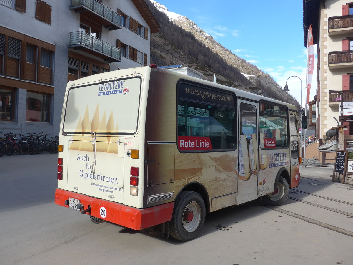 (201'882) - OBZ Zermatt - Nr. 11/VS 164'911 - Vetter am 3. M�rz 2019 beim Bahnhof Zermatt
