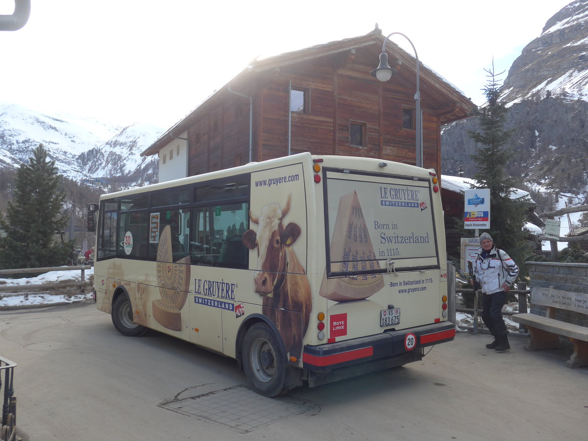 (201'891) - OBZ Zermatt - Nr. 15/VS 183'675 - Vetter-Stimbo am 3. M�rz 2019 in Zermatt, Kapelle Winkelmatten