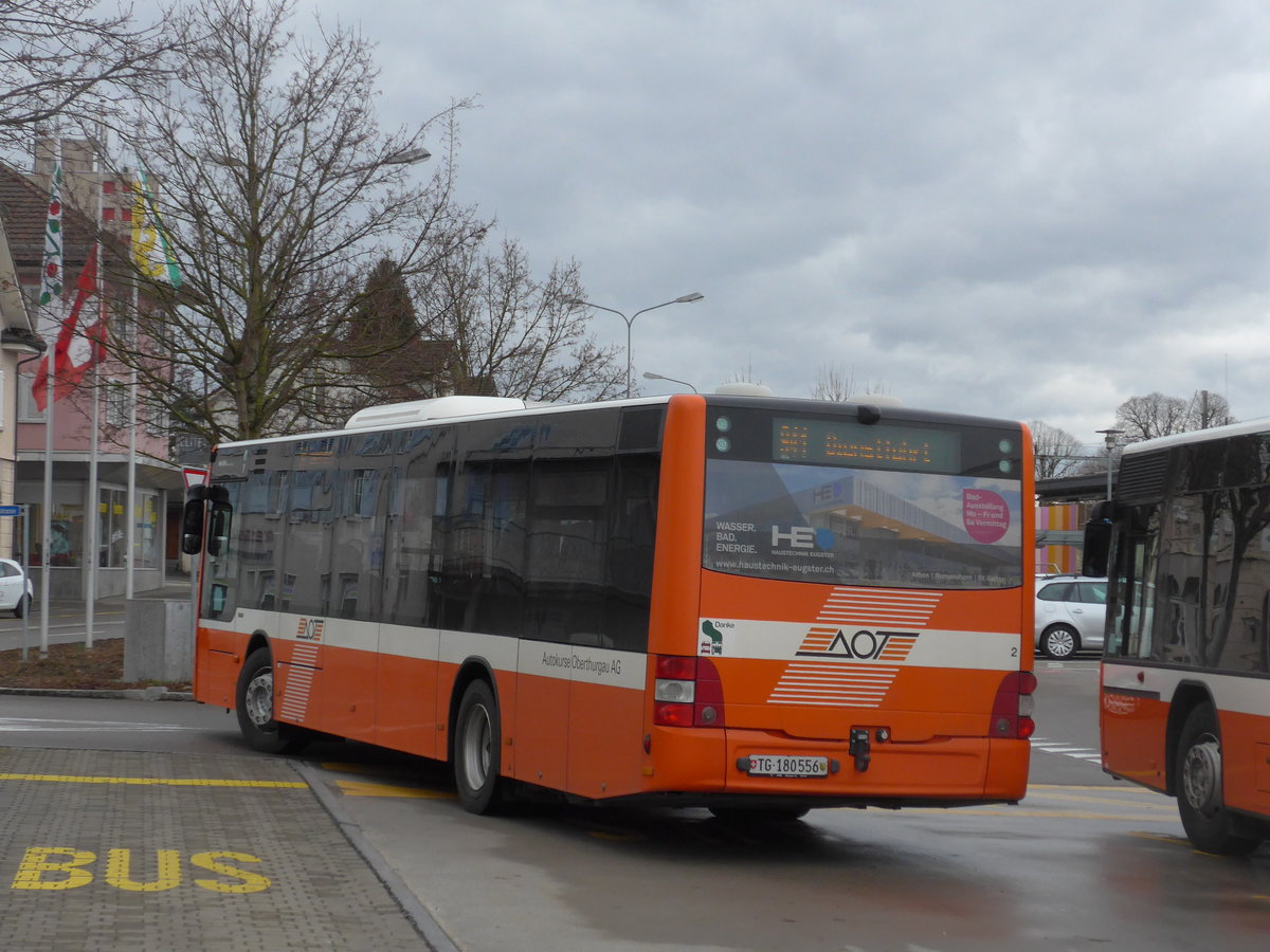 (201'973) - AOT Amriswil - Nr. 2/TG 180'556 - MAN am 4. M�rz 2019 beim Bahnhof Amriswil