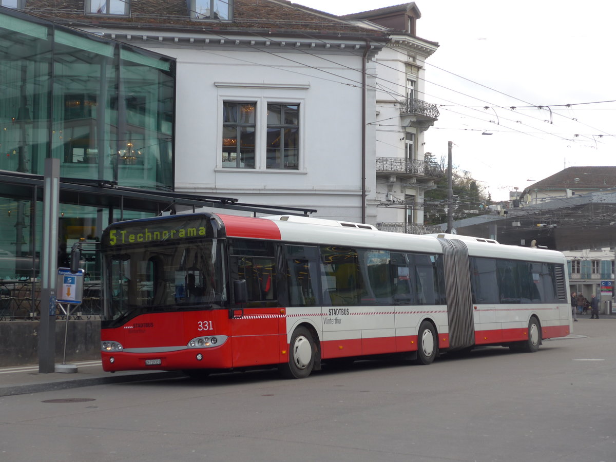 (201'985) - SW Winterthur - Nr. 331/ZH 719'331 - Solaris am 4. M�rz 2019 beim Hauptbahnhof Winterthur
