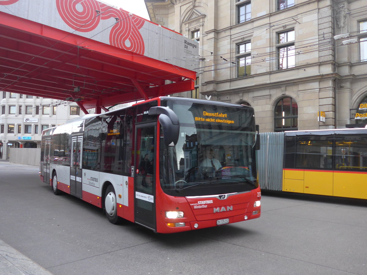 (202'001) - SW Winterthur - Nr. 232/ZH 725'232 - MAN am 4. M�rz 2019 beim Hauptbahnhof Winterthur