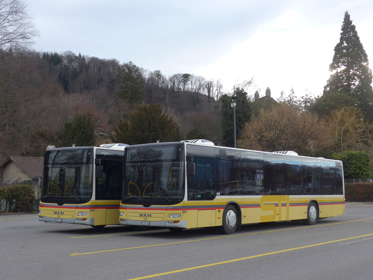 (202'010) - STI Thun - Nr. 128/BE 800'128 - MAN am 8. M�rz 2019 bei der Schiffl�ndte Thun