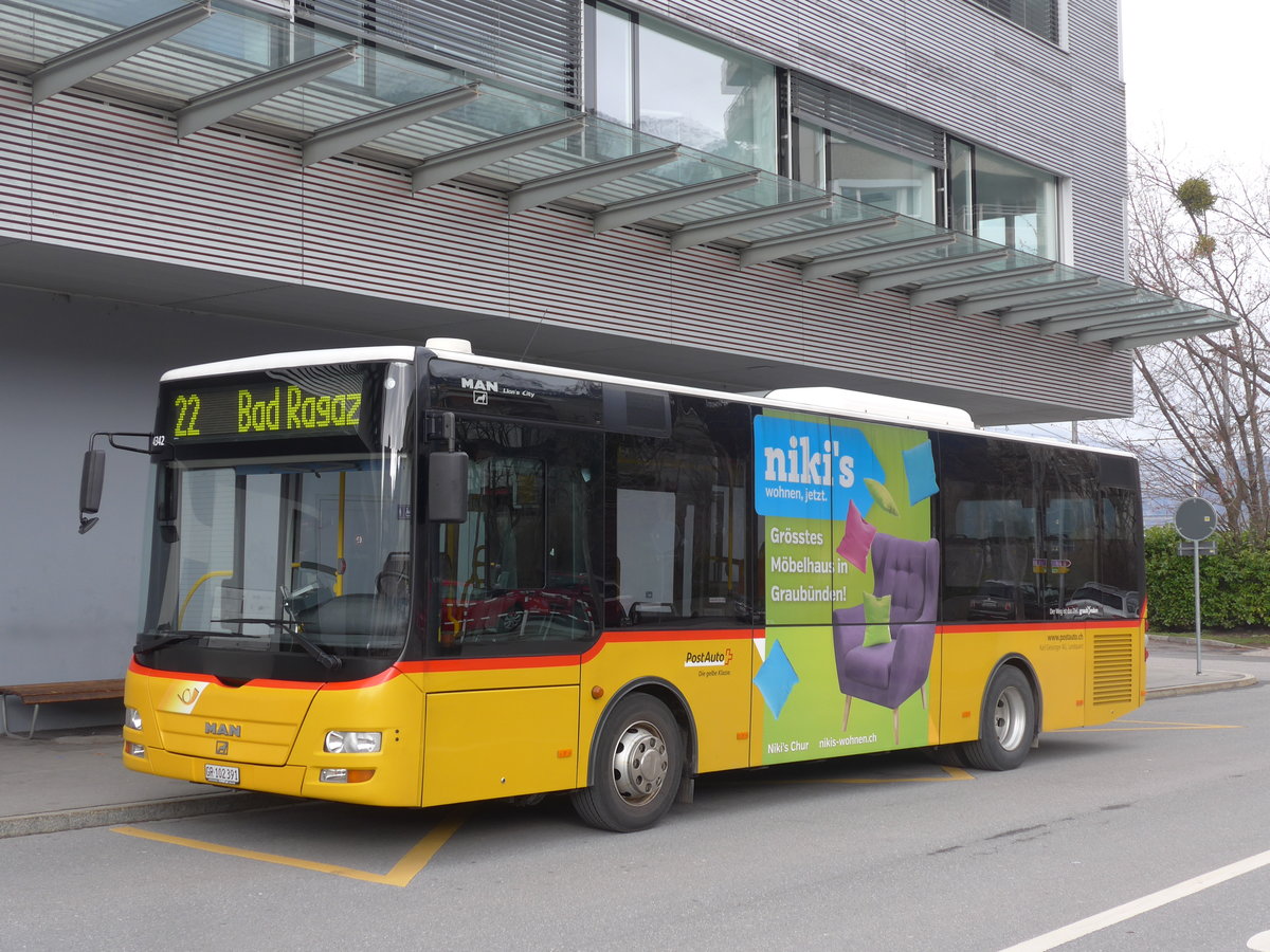 (202'039) - Gessinger, Bad Ragaz - GR 102'391 - MAN/G�ppel am 10. M�rz 2019 beim Bahnhof Landquart