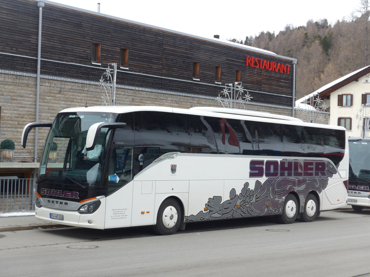 (202'093) - Aus Deutschland: Sohler, Wangen - RV-WS 516 - Setra am 10. M�rz 2019 in Surlej, Corvatschbahn