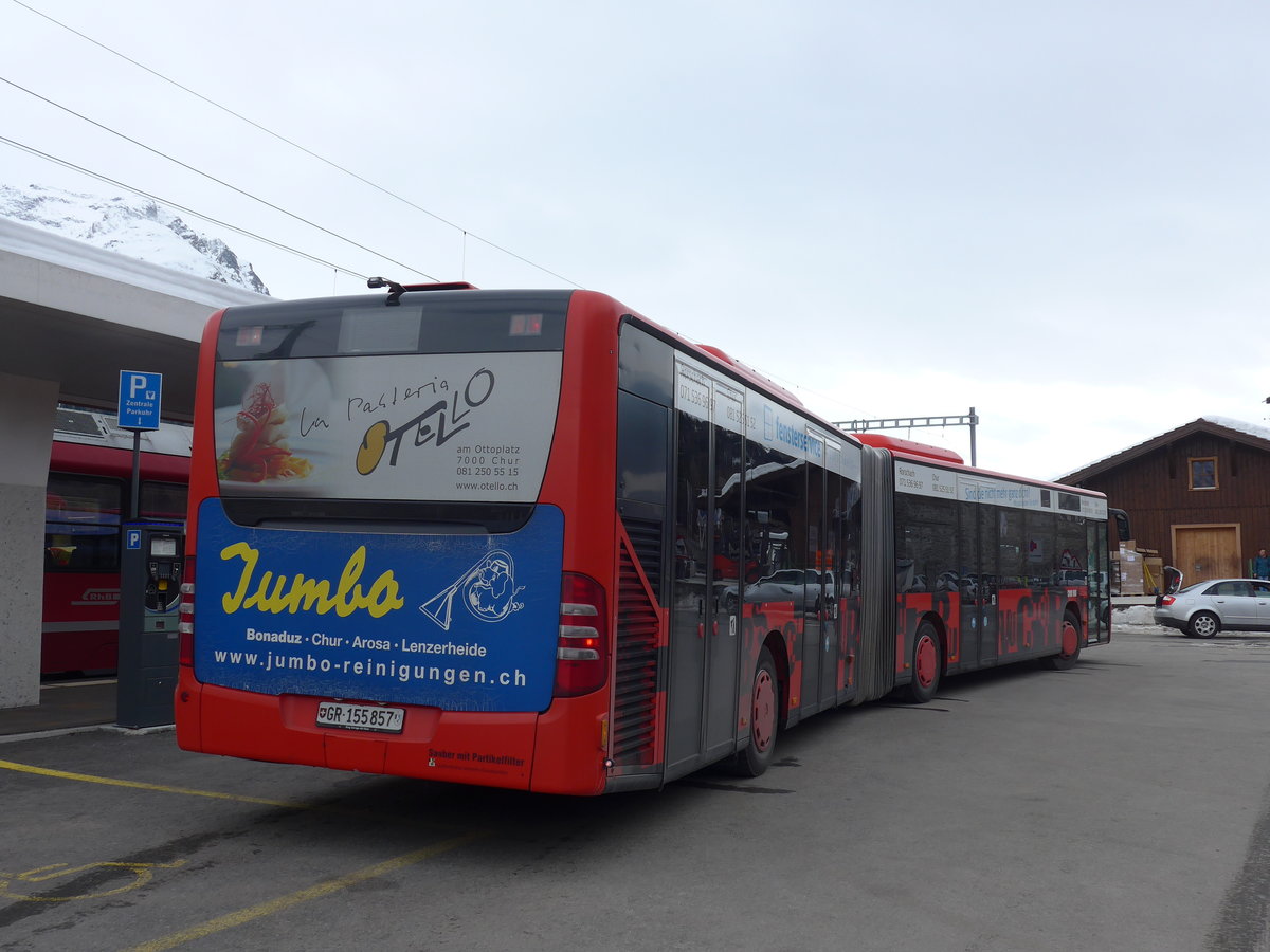 (202'116) - SBC Chur - Nr. 57/GR 155'857 - Mercedes (ex Nr. 76) am 10. M�rz 2019 beim Bahnhof St. Moritz