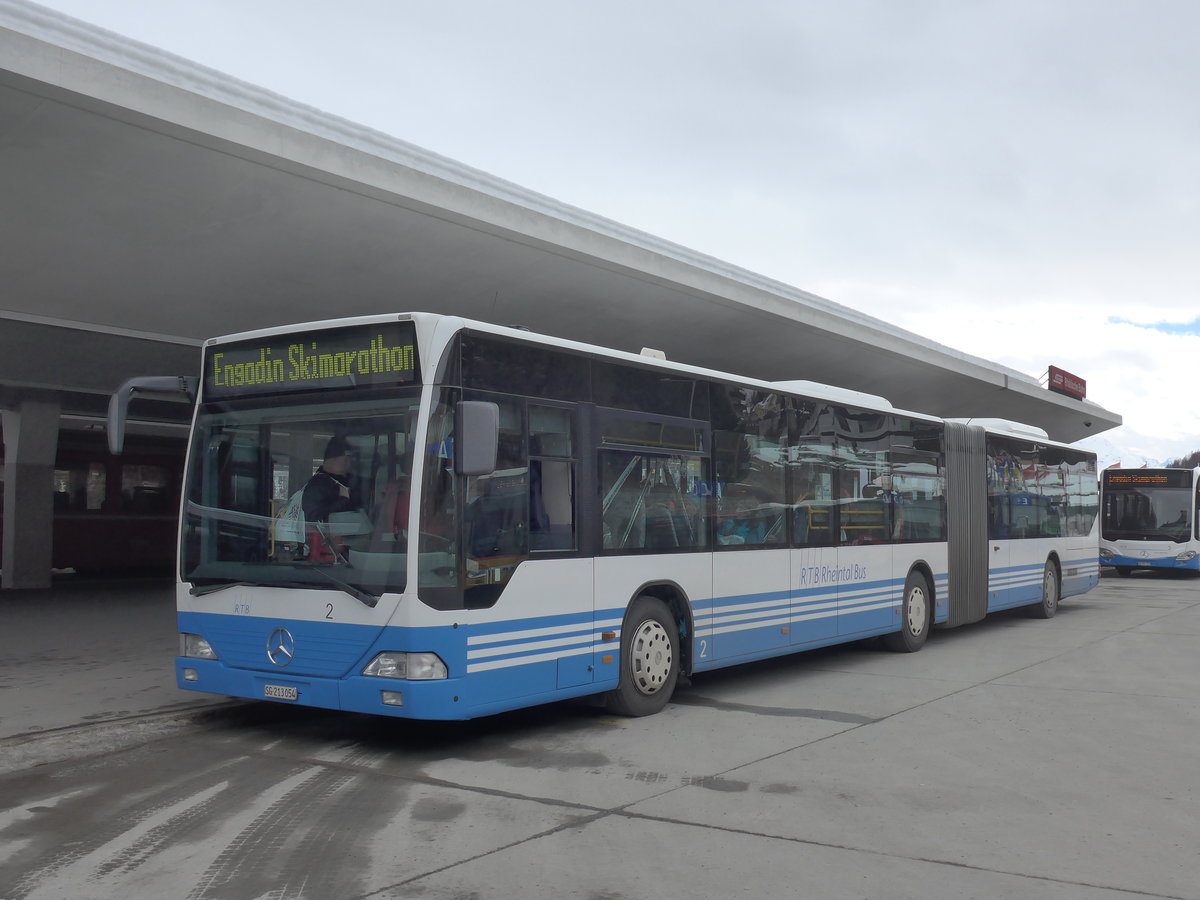 (202'124) - RTB Altst�tten - Nr. 2/SG 213'054 - Mercedes am 10. M�rz 2019 beim Bahnhof St. Moritz