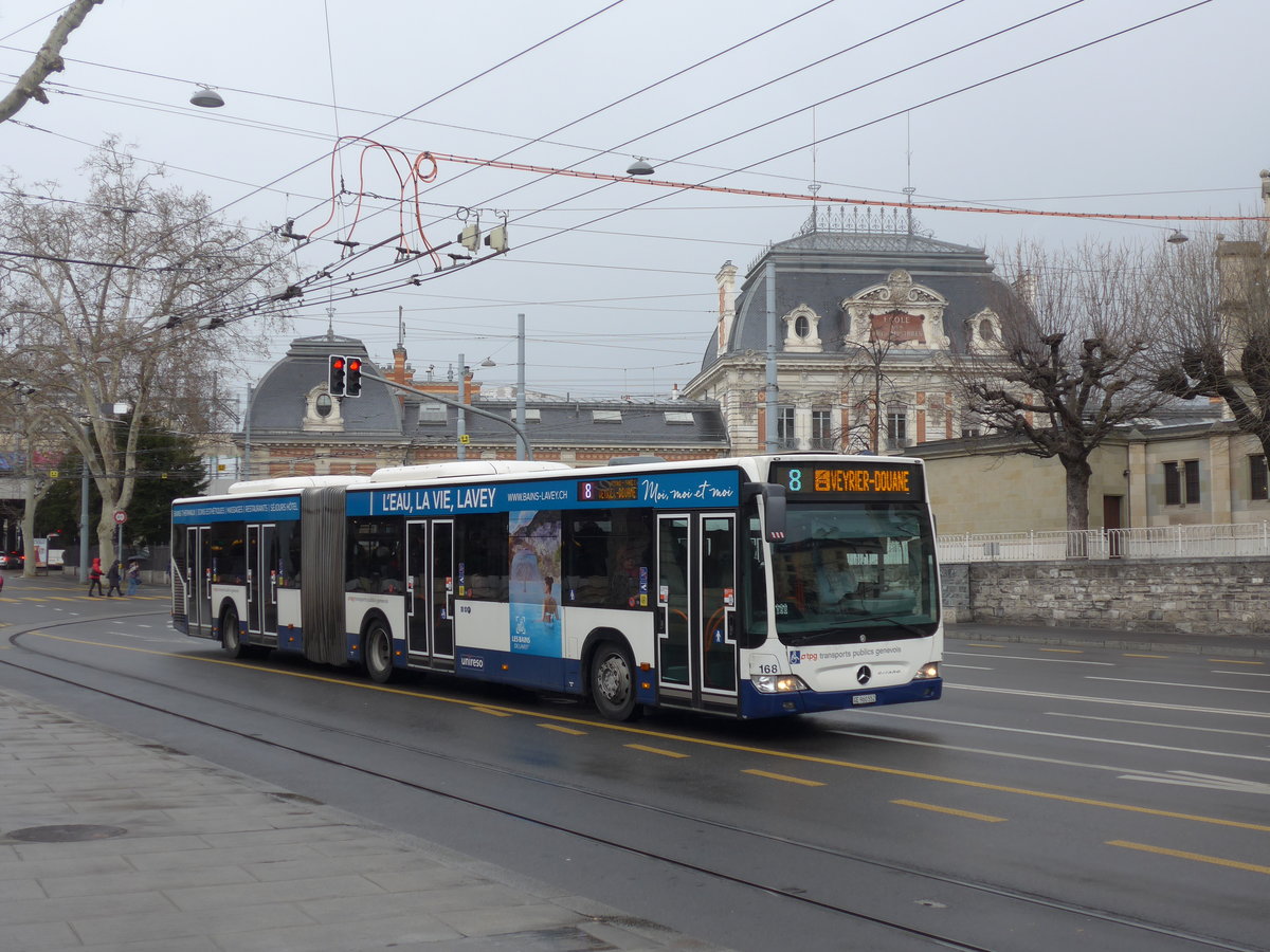 (202'206) - TPG Gen�ve - Nr. 168/GE 960'552 - Mercedes am 11. M�rz 2019 in Gen�ve, Place des Vingt-Deux-Cantons