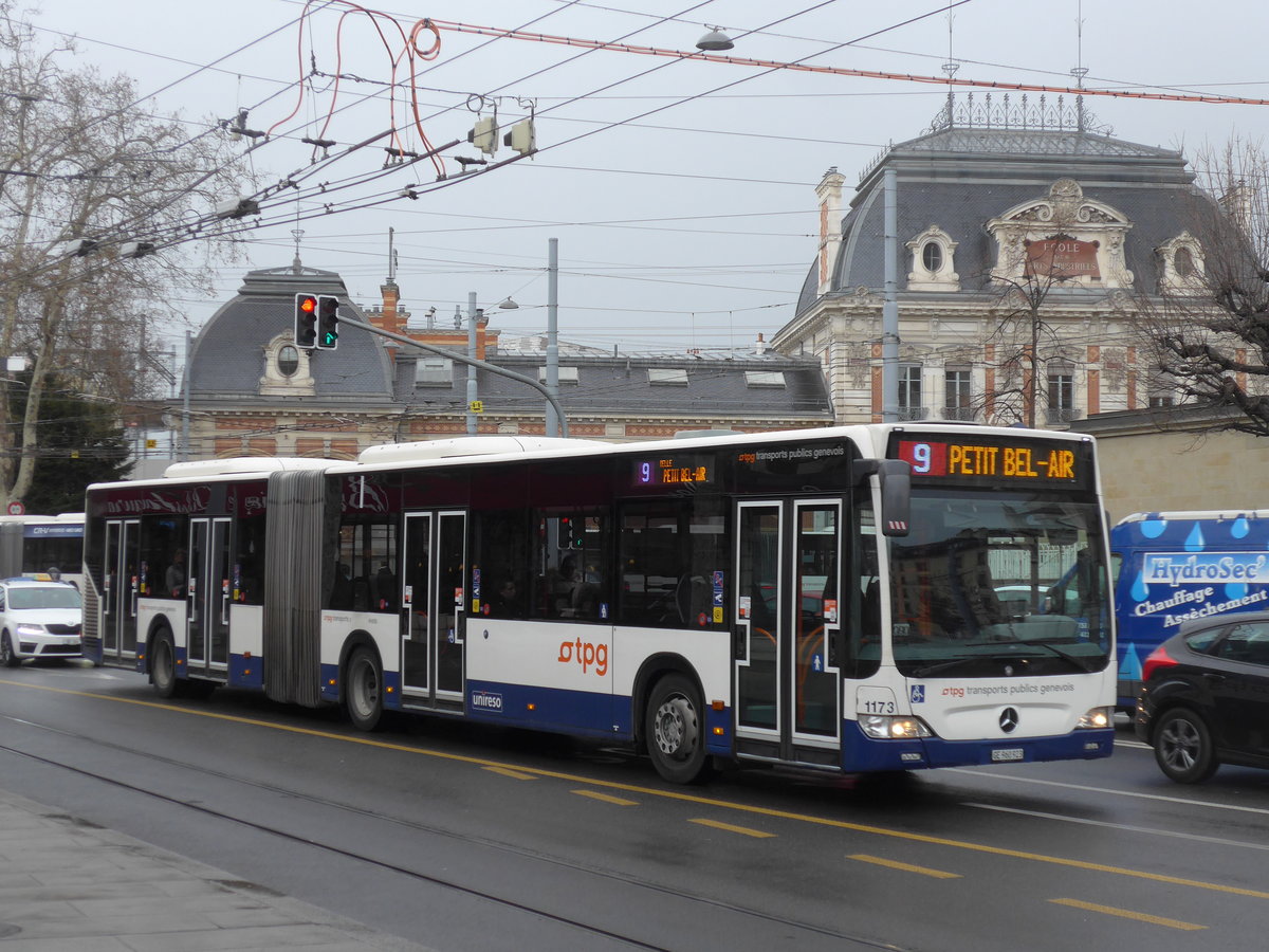 (202'207) - TPG Gen�ve - Nr. 1173/GE 960'923 - Mercedes am 11. M�rz 2019 in Gen�ve, Place des Vingt-Deux-Cantons