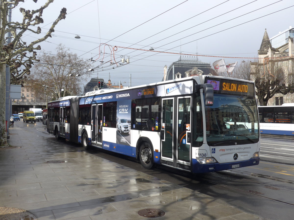 (202'237) - TPG Gen�ve - Nr. 1138/GE 960'888 - Mercedes am 11. M�rz 2019 in Gen�ve, Place des Vingt-Deux-Cantons