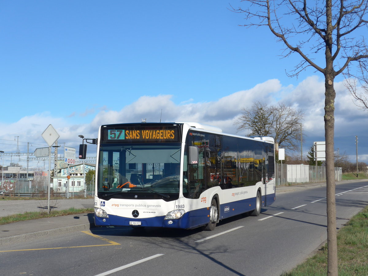 (202'316) - Globe-Limo, Gen�ve - Nr. 1983/GE 960'977 - Mercedes am 11. M�rz 2019 beim Bahnhof Meyrin