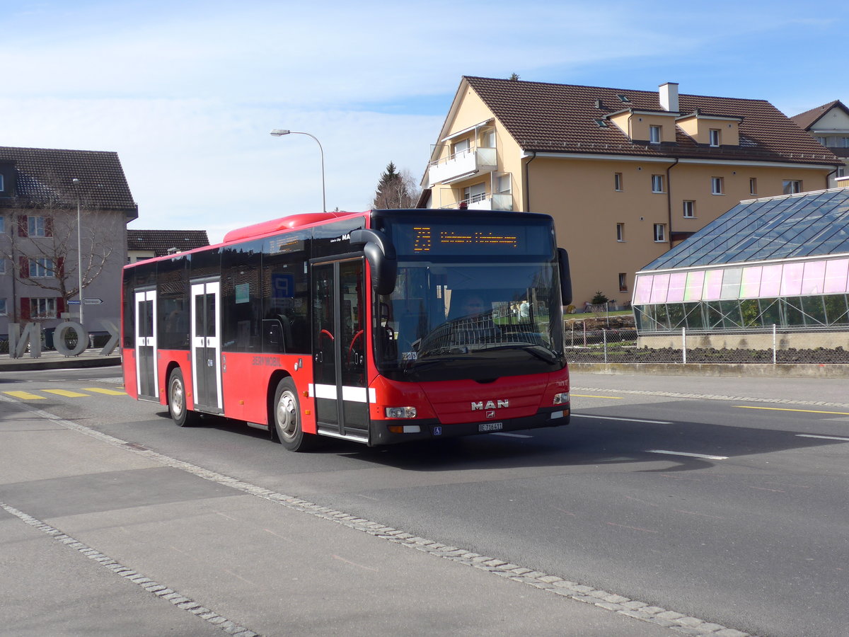 (202'341) - Bernmobil, Bern - Nr. 411/BE 716'411 - MAN am 12. M�rz 2019 in K�niz, Weiermatt