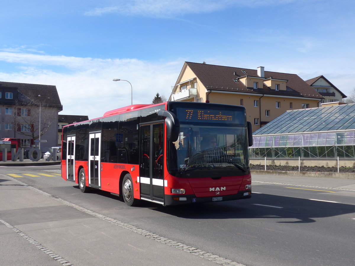 (202'345) - Bernmobil, Bern - Nr. 413/BE 716'413 - MAN am 12. M�rz 2019 in K�niz, Weiermatt