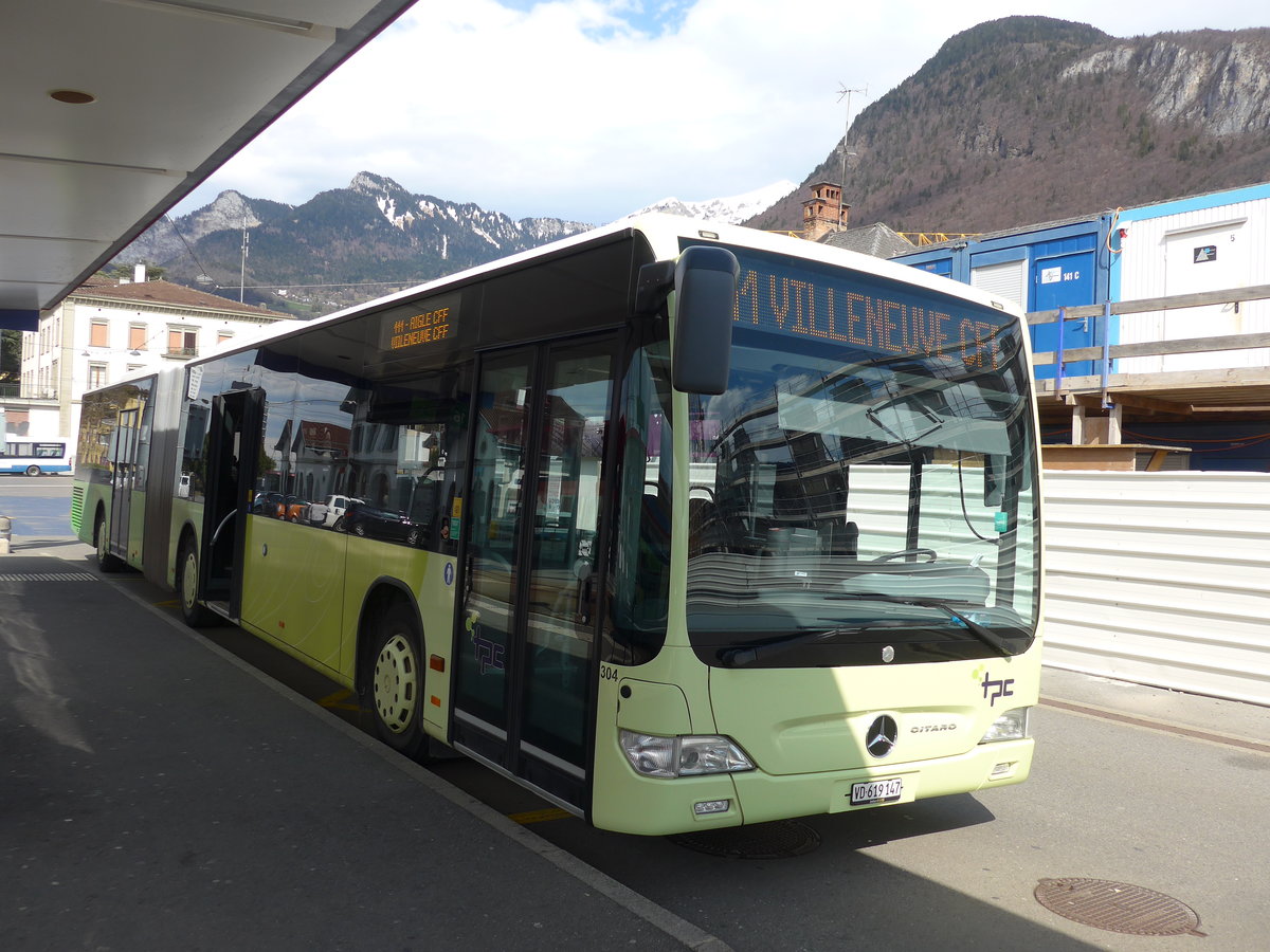 (202'445) - TPC Aigle - Nr. 304/VD 619'147 - Mercedes (ex H�rmann&S�hne, D-Hamburg) am 17. M�rz 2019 beim Bahnhof Aigle