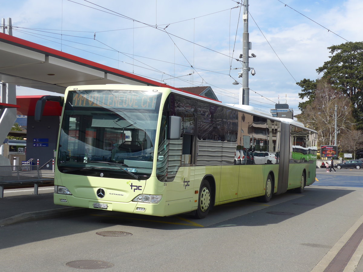 (202'446) - TPC Aigle - Nr. 304/VD 619'147 - Mercedes (ex H�rmann&S�hne, D-Hamburg) am 17. M�rz 2019 beim Bahnhof Aigle