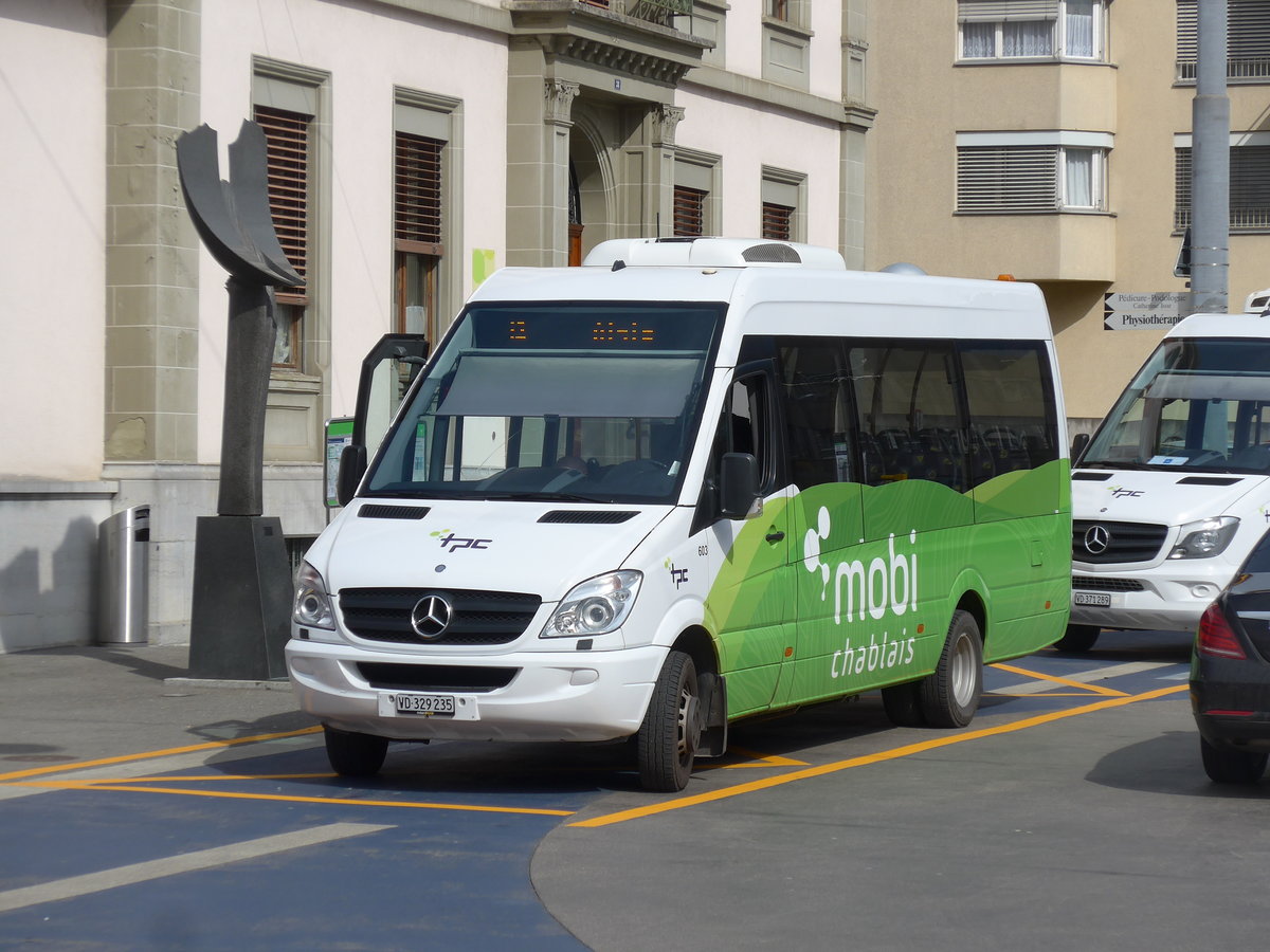 (202'450) - TPC Aigle - Nr. 603/VD 329'235 - Mercedes am 17. M�rz 2019 beim Bahnhof Aigle