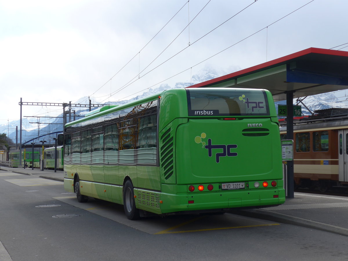 (202'455) - TPC Aigle - Nr. 301/VD 1201 - Irisbus am 17. M�rz 2019 beim Bahnhof Aigle