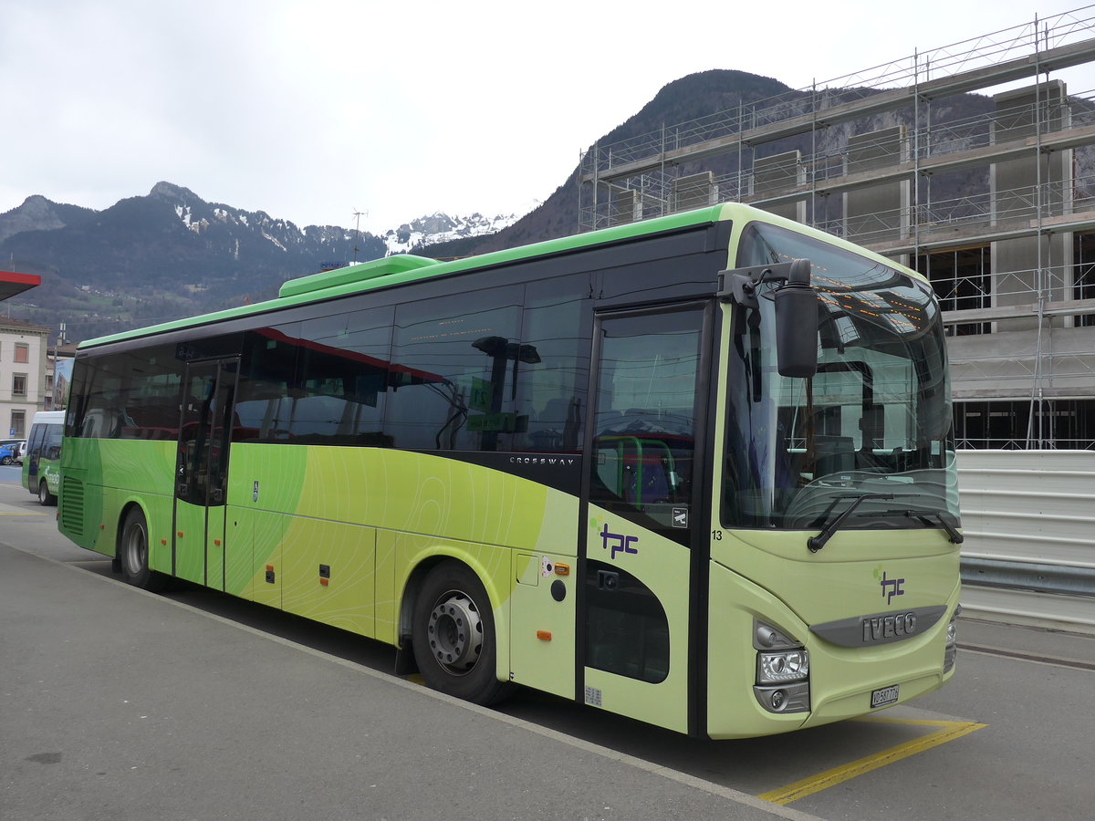 (202'468) - TPC Aigle - Nr. 13/VD 587'776 - Iveco am 17. M�rz 2019 beim Bahnhof Aigle