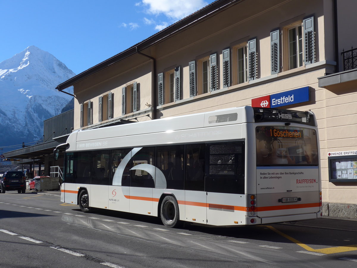 (202'522) - AAGU Altdorf - Nr. 12/UR 9315 - Hess am 19. M�rz 2019 beim Bahnhof Erstfeld