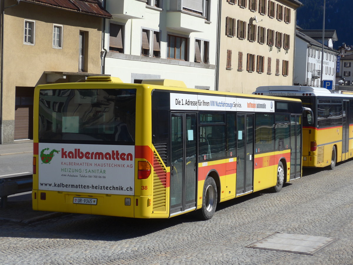(202'533) - Meyer, G�schenen - Nr. 38/UR 9345 - Mercedes (ex BLT Oberwil Nr. 38) am 19. M�rz 2019 beim Bahnhof Airolo