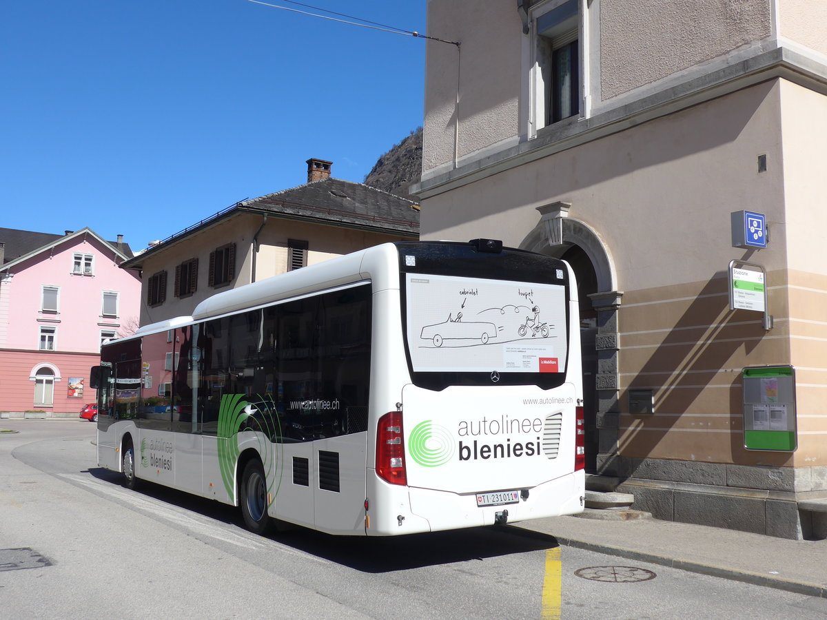 (202'573) - ABl Biasca - Nr. 11/TI 231'011 - Mercedes am 19. M�rz 2019 beim Bahnhof Biasca