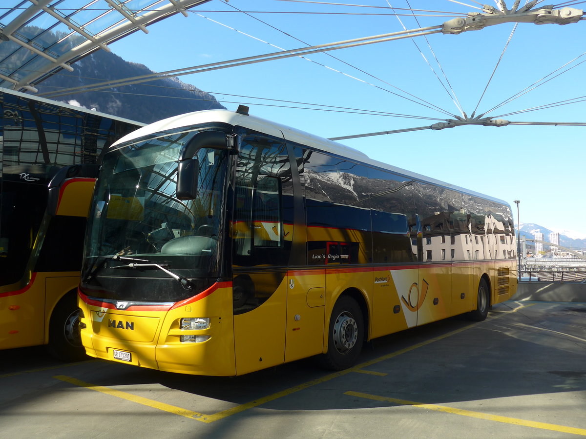 (202'589) - PostAuto Graub�nden - GR 173'201 - MAN am 20. M�rz 2019 in Chur, Postautostation