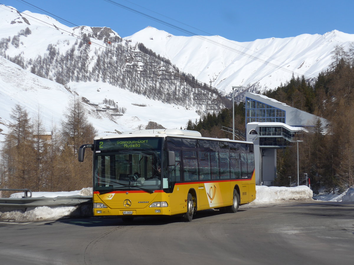 (202'644) - Jenal, Samnaun - GR 18'656 - Mercedes (ex PostAuto Graub�nden) am 20. M�rz 2019 in Samnaun, Ravaisch