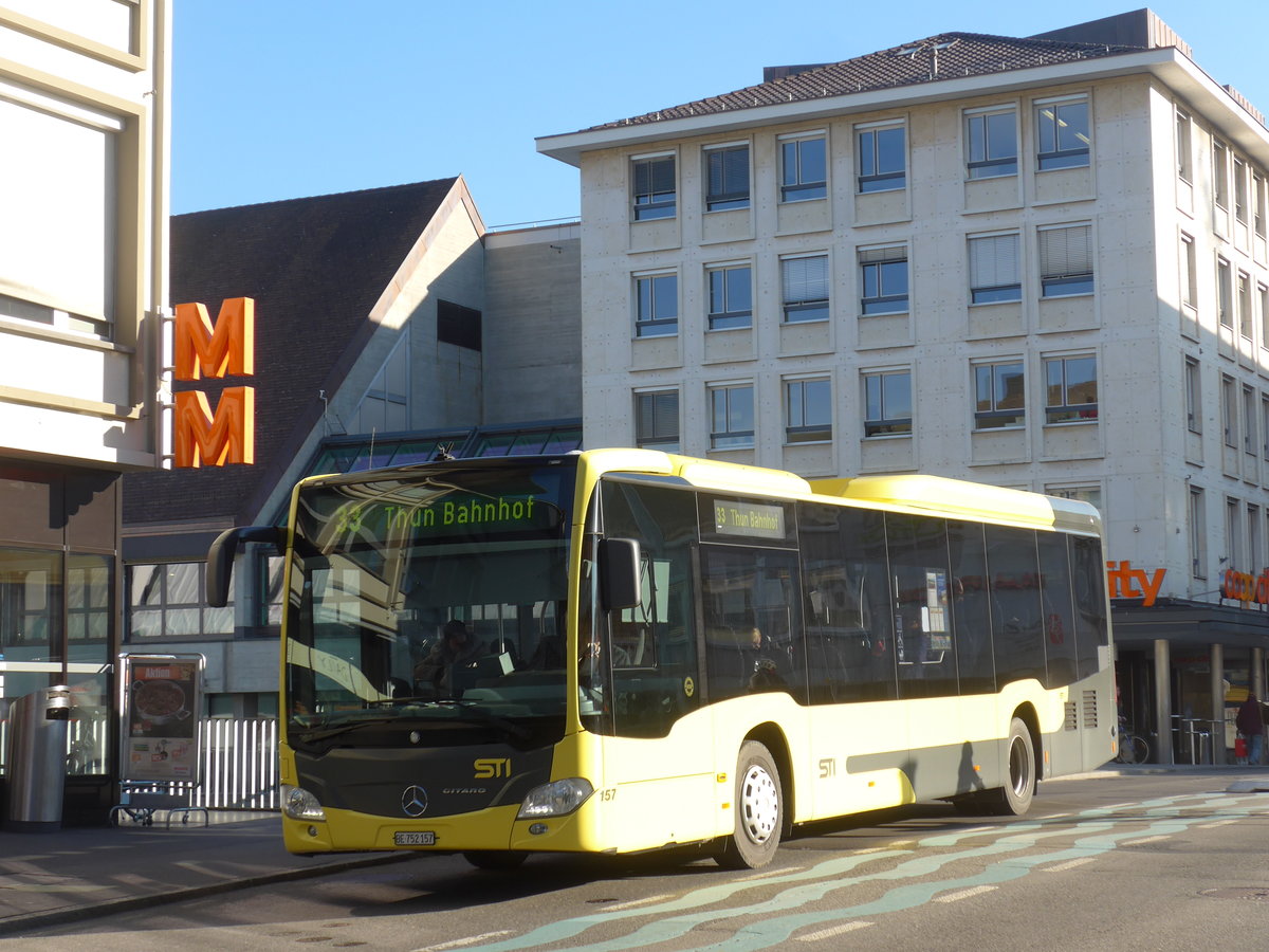 (202'670) - STI Thun - Nr. 157/BE 752'157 - Mercedes am 21. M�rz 2019 in Thun, Marktgasse