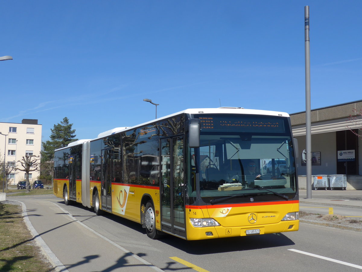 (202'707) - Eurobus, Arbon - Nr. 14/TG 185'521 - Mercedes am 21. M�rz 2019 beim Bahnhof Wittenbach