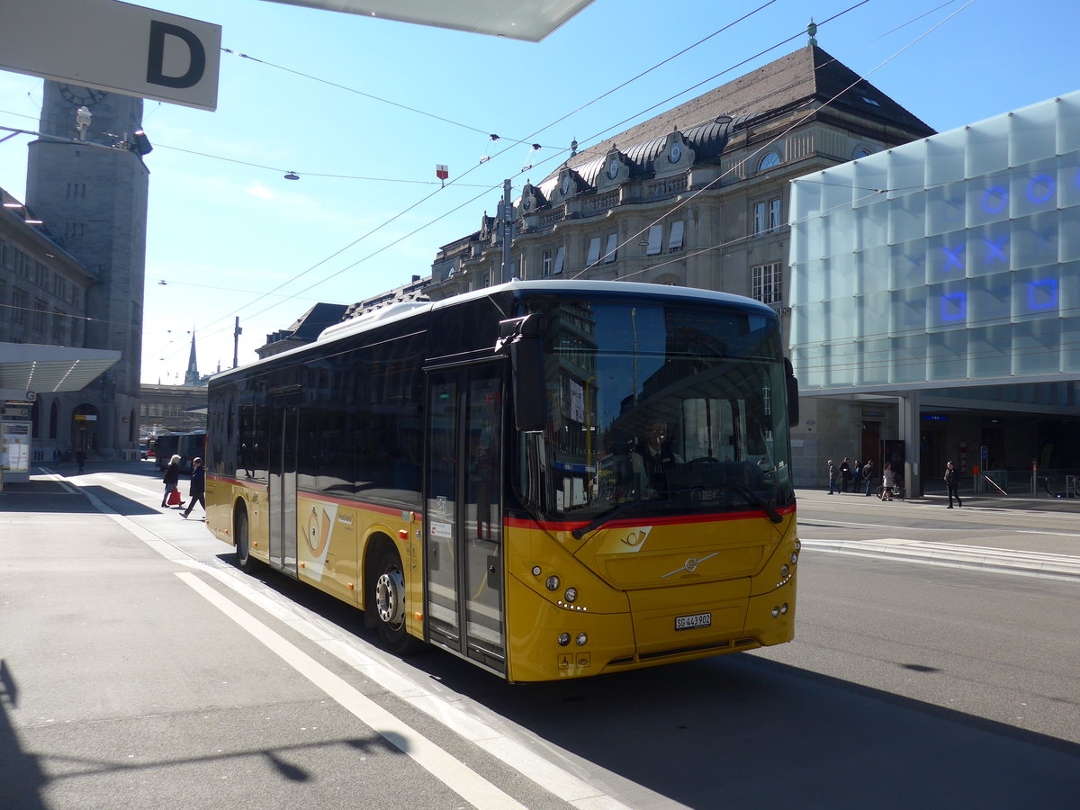 (202'737) - PostAuto Ostschweiz - SG 443'902 - Volvo am 21. M�rz 2019 beim Bahnhof St. Gallen