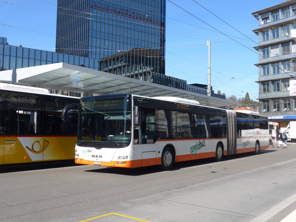 (202'742) - Regiobus, Gossau - Nr. 46/SG 38'472 - MAN am 21. M�rz 2019 beim Bahnhof St. Gallen