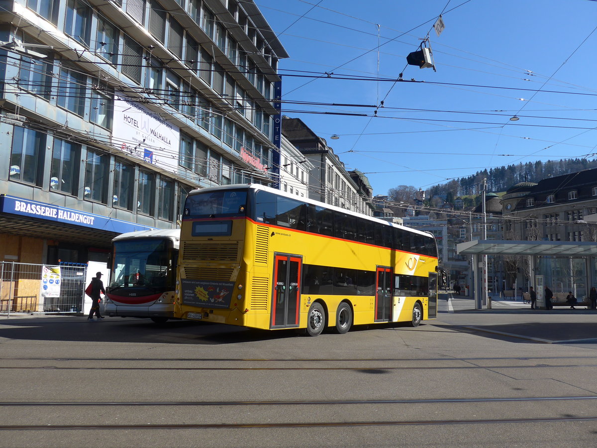 (202'753) - PostAuto Ostschweiz - SG 443'910 - Alexander Dennis am 21. M�rz 2019 beim Bahnhof St. Gallen