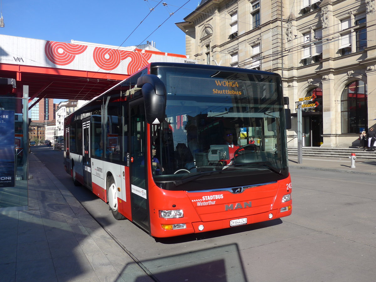 (202'769) - SW Winterthur - Nr. 243/ZH 644'243 - MAN am 21. M�rz 2019 beim Hauptbahnhof Winterthur