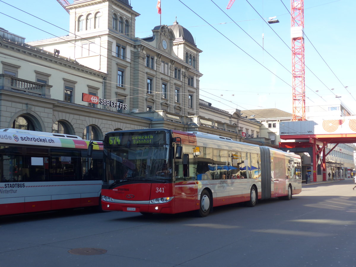 (202'781) - SW Winterthur - Nr. 341/ZH 745'341 - Solaris am 21. M�rz 2019 beim Hauptbahnhof Winterthur