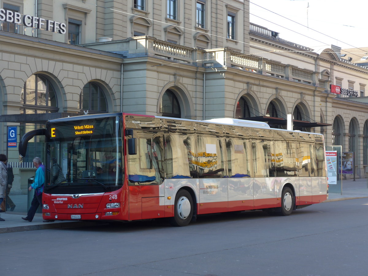 (202'782) - SW Winterthur - Nr. 243/ZH 644'243 - MAN am 21. M�rz 2019 beim Hauptbahnhof Winterthur