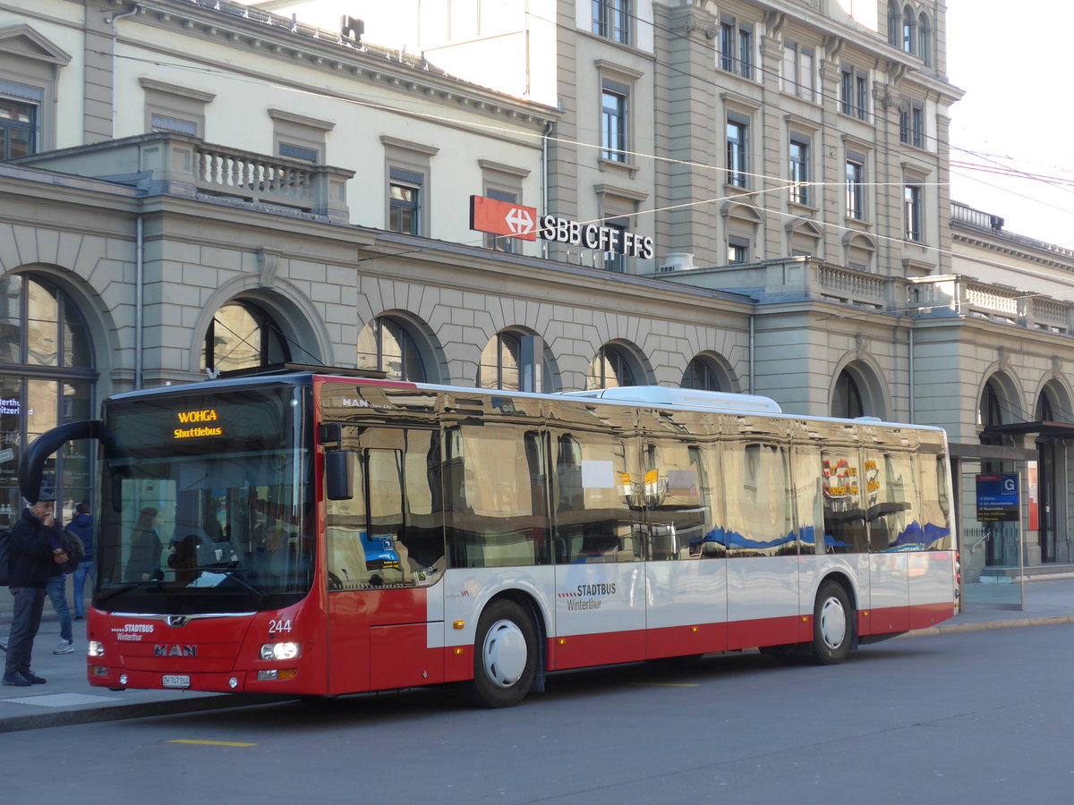 (202'785) - SW Winterthur - Nr. 244/ZH 747'244 - MAN am 21. M�rz 2019 beim Hauptbahnhof Winterthur
