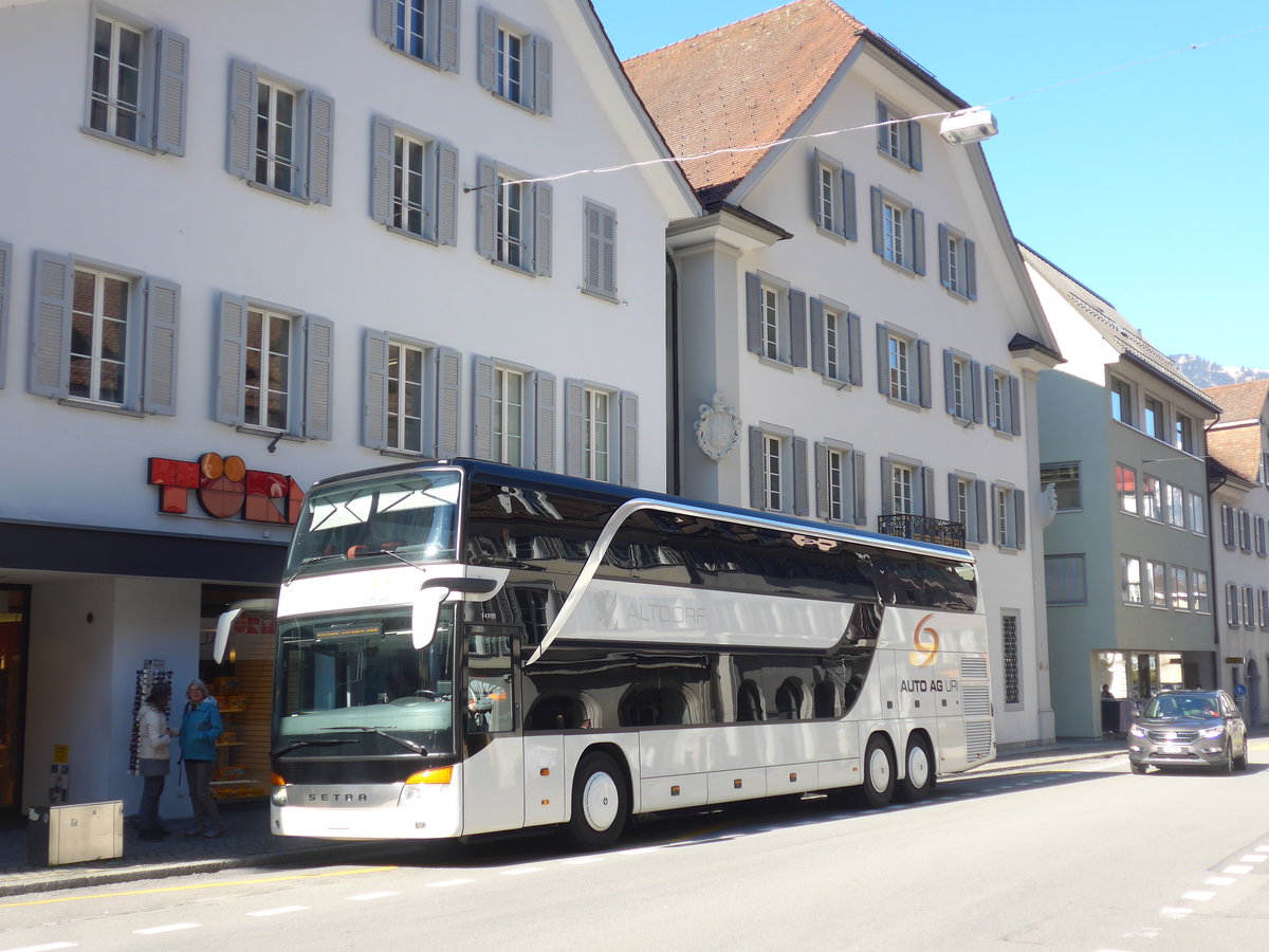 (202'793) - AAGU Altdorf - Nr. 60/UR 9142 - Setra am 22. M�rz 2019 in Altdorf, Telldenkmal