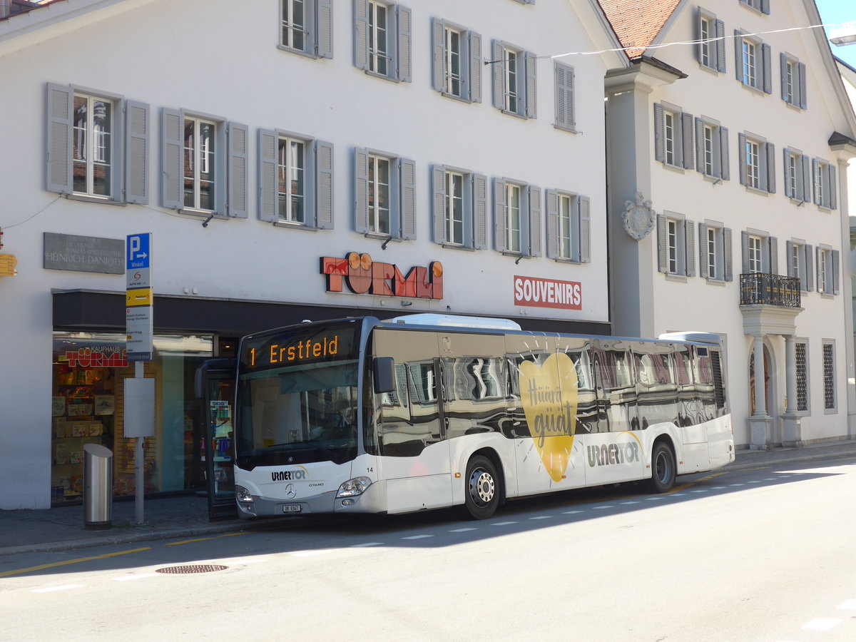 (202'812) - AAGU Altdorf - Nr. 14/UR 9347 - Mercedes am 22. M�rz 2019 in Altdorf, Telldenkmal