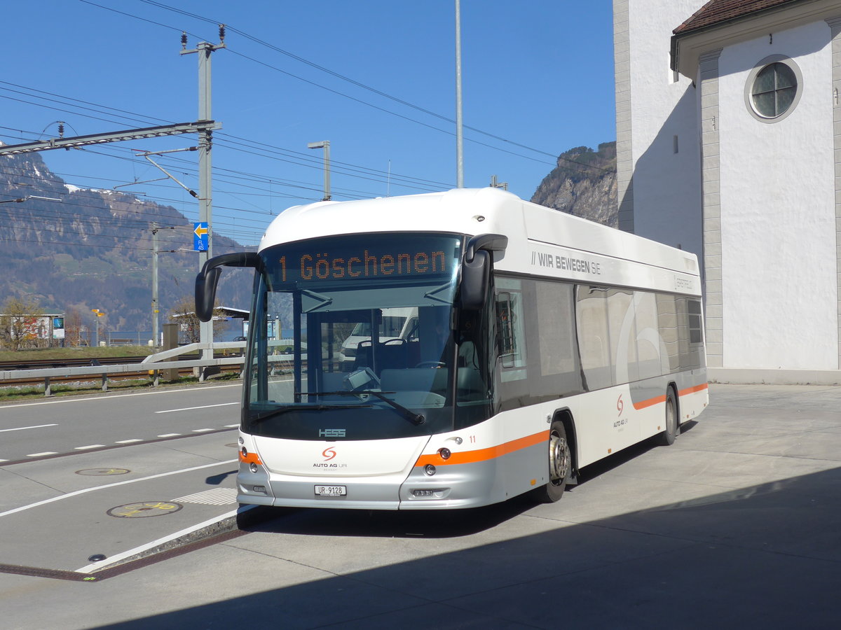 (202'816) - AAGU Altdorf - Nr. 11/UR 9128 - Hess am 22. M�rz 2019 in Fl�elen, Hauptplatz