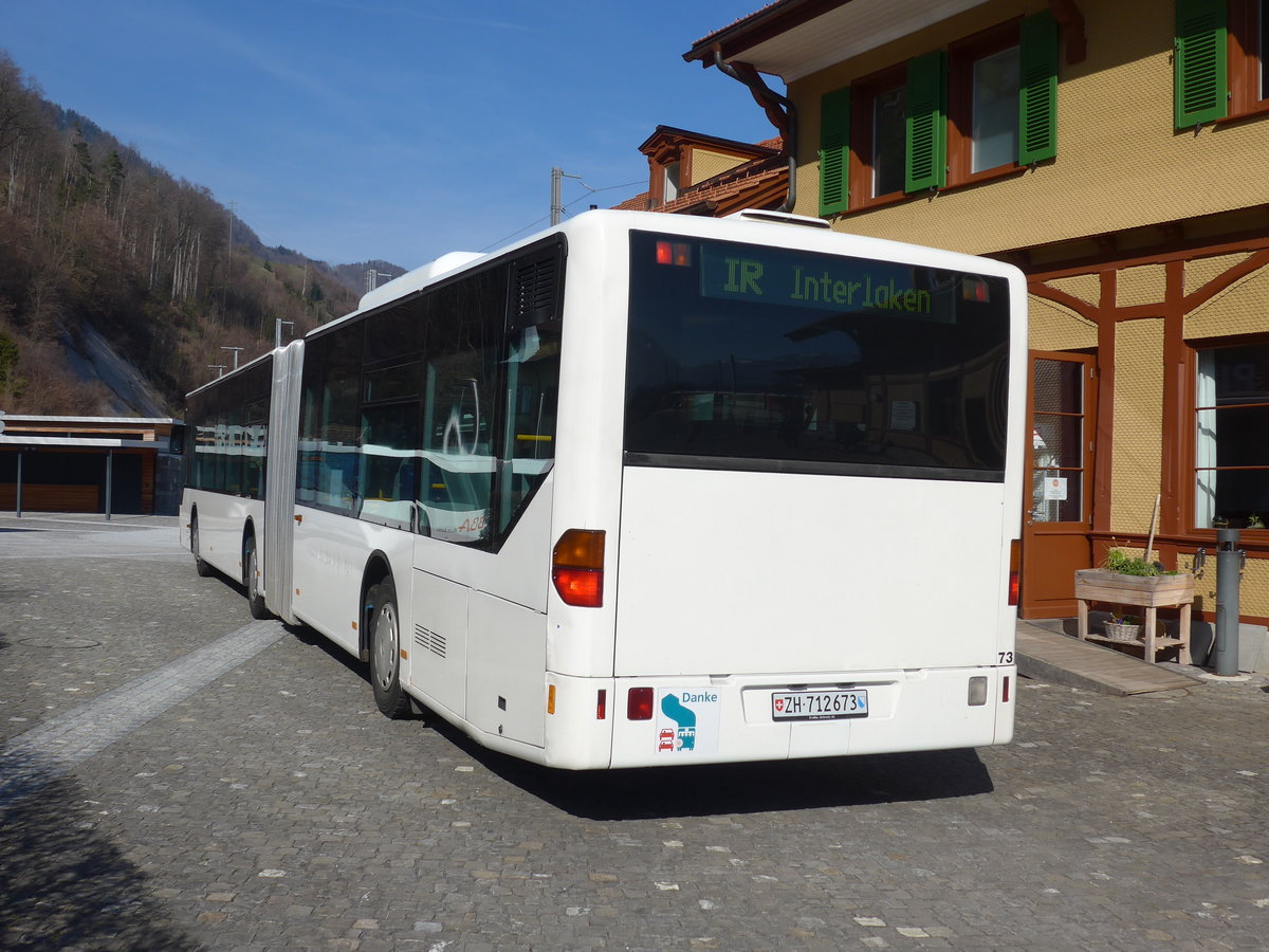 (202'875) - Welti-Furrer, Bassersdorf - Nr. 73/ZH 712'673 - Mercedes (ex Nr. 97) am 22. M�rz 2019 beim Bahnhof Alpnachstad