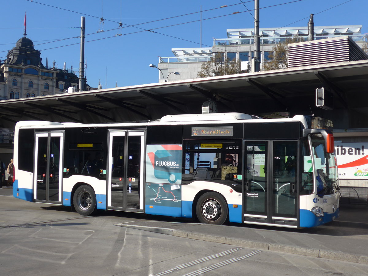 (202'928) - VBL Luzern - Nr. 619/LU 15'008 - Mercedes am 23. M�rz 2019 beim Bahnhof Luzern